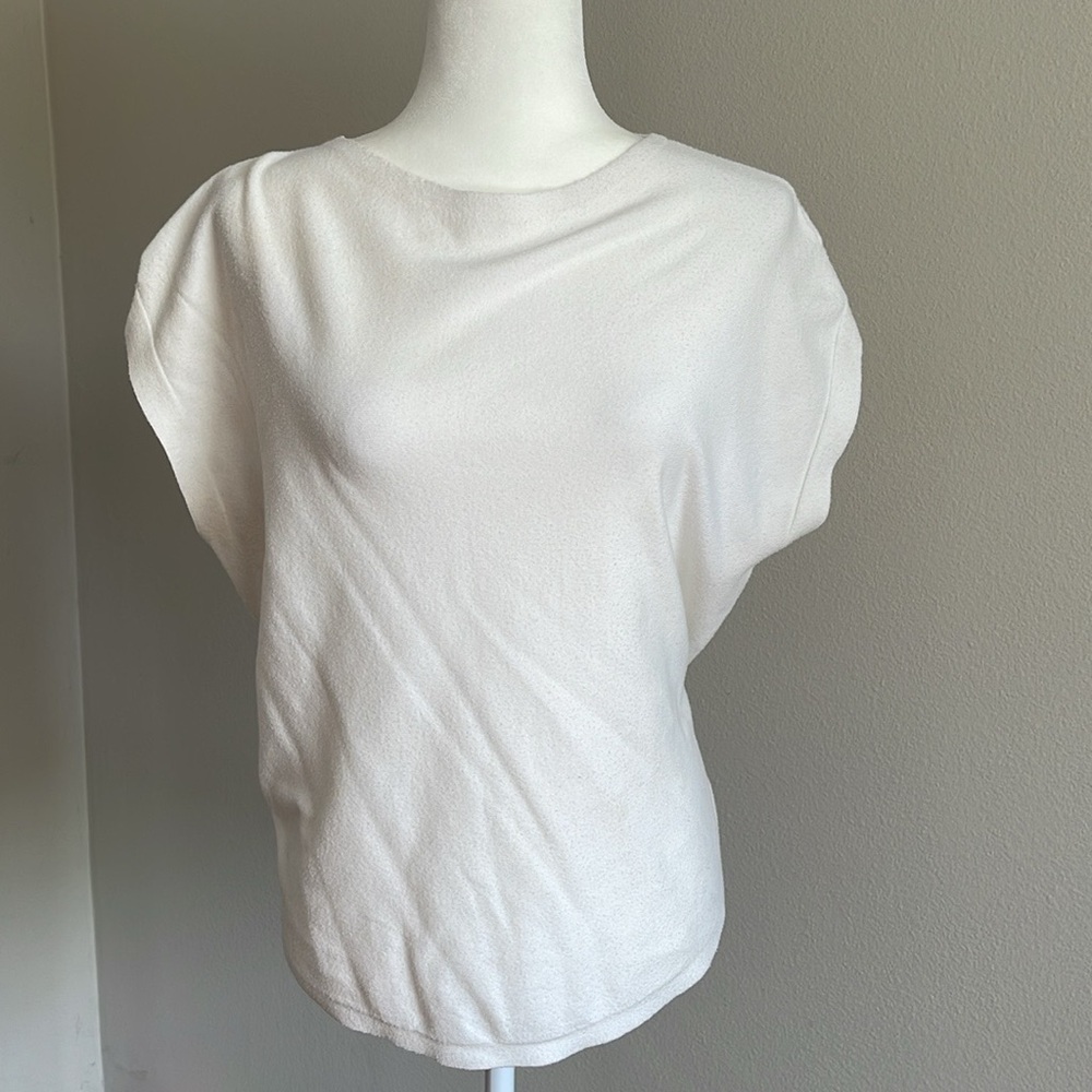 White Scoop Neckline Top Size L